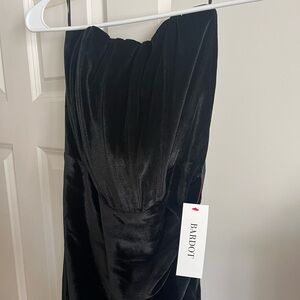 Bardot Everlasting Velour Midi Dress in Black Size 8